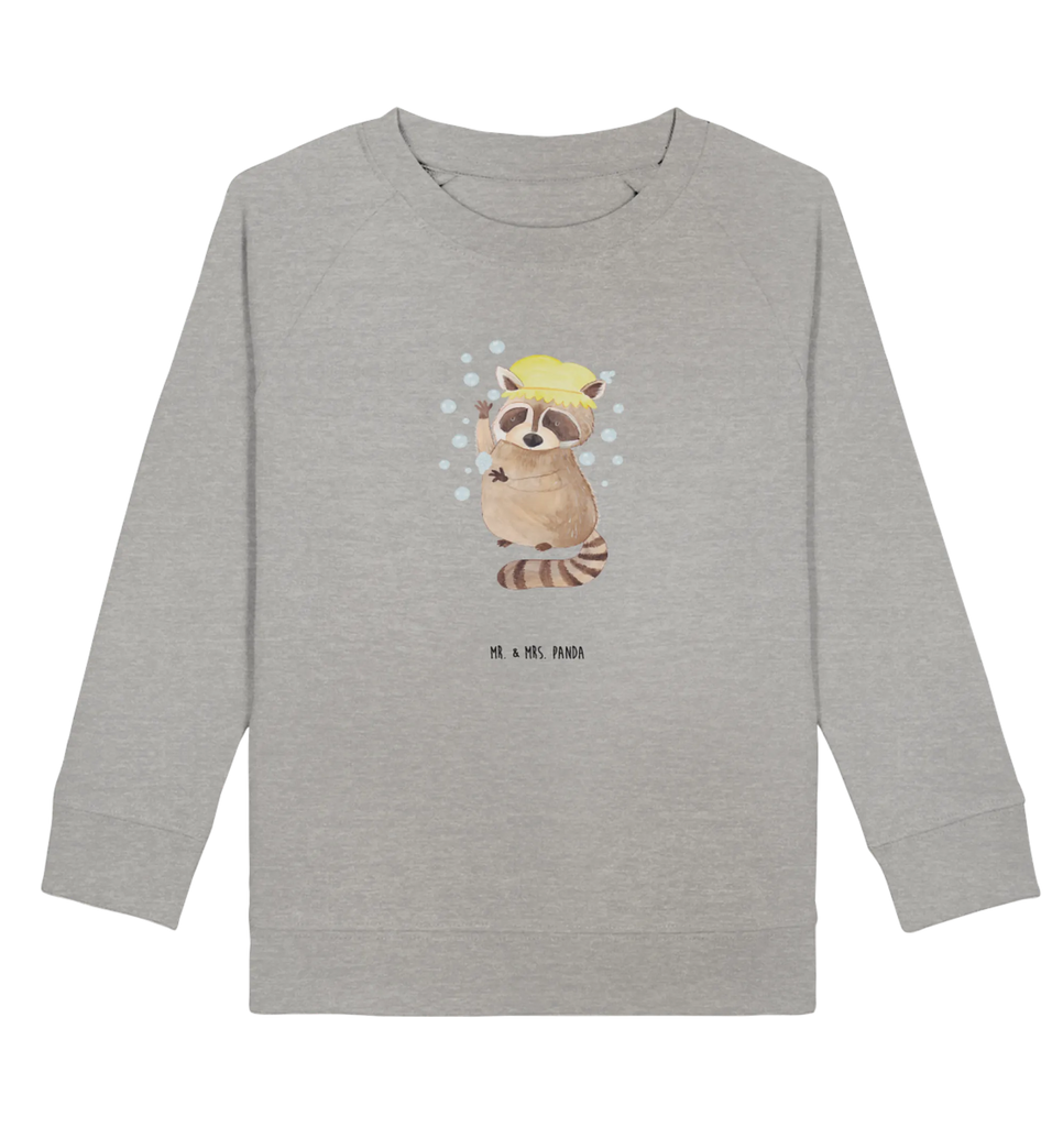 Organic Kinder Pullover Waschbär Kinder Pullover, Kinder Sweatshirt, Jungen, Mädchen, Tiermotive, Gute Laune, lustige Sprüche, Tiere, Waschbär, Tagträumen, Plan, Fröhlich, waschen, Seifenblasen