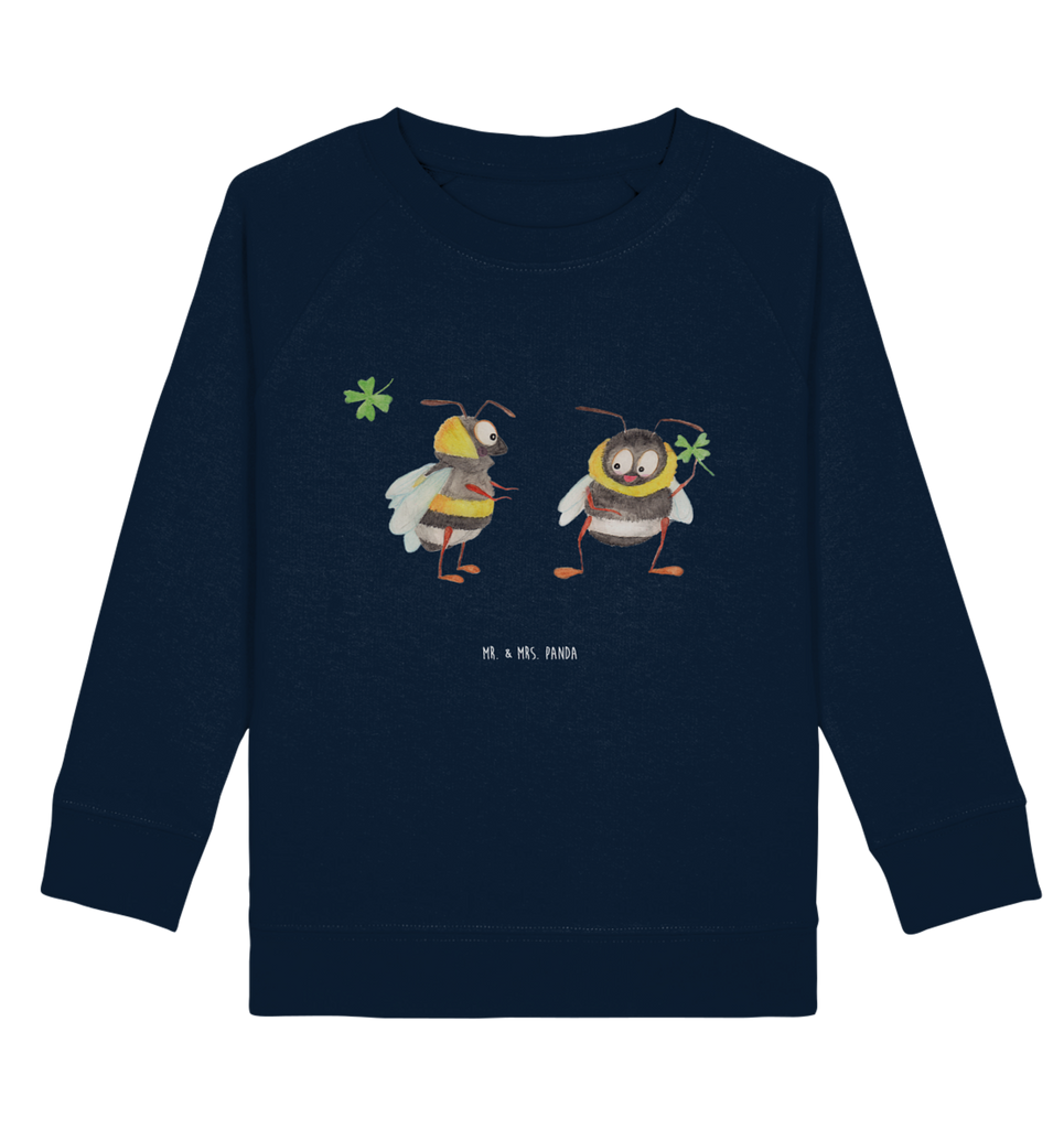 Organic Kinder Pullover Hummeln mit Kleeblatt Kinder Pullover, Kinder Sweatshirt, Jungen, Mädchen, Tiermotive, Gute Laune, lustige Sprüche, Tiere, Hummel, Biene, Spruch positiv, Biene Deko, Spruch schön, glücklich sein, glücklich werden, Spruch fröhlich