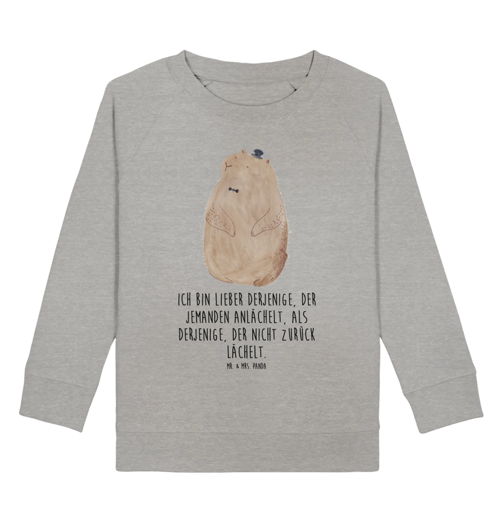 Organic Kinder Pullover Murmeltier Kinder Pullover, Kinder Sweatshirt, Jungen, Mädchen, Tiermotive, Gute Laune, lustige Sprüche, Tiere, Murmeltier, Knigge, Fröhlichkeit, Freundlichkeit, Respekt, Anstand