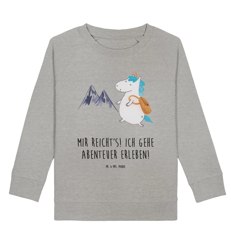 Organic Kinder Pullover Einhorn Bergsteiger Kinder Pullover, Kinder Sweatshirt, Jungen, Mädchen, Einhorn, Einhörner, Einhorn Deko, Pegasus, Unicorn, Bergsteiger, Abenteuer, Berge, Abenteurer, Weltenbummler, Weltreise, Reisen, Urlaub, Entdecker