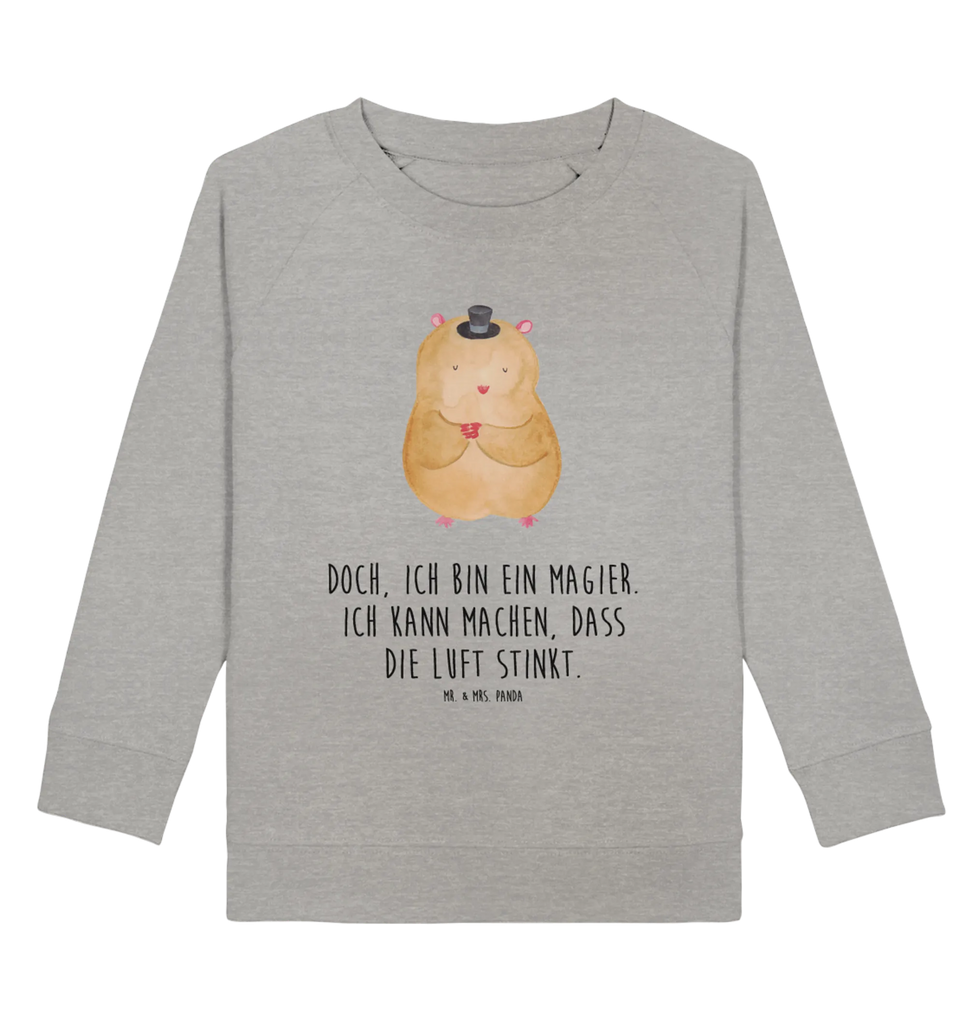 Organic Kinder Pullover Hamster mit Hut Kinder Pullover, Kinder Sweatshirt, Jungen, Mädchen, Tiermotive, Gute Laune, lustige Sprüche, Tiere, Hamster, Hut, Magier, Zylinder, Zwerghamster, Zauberer