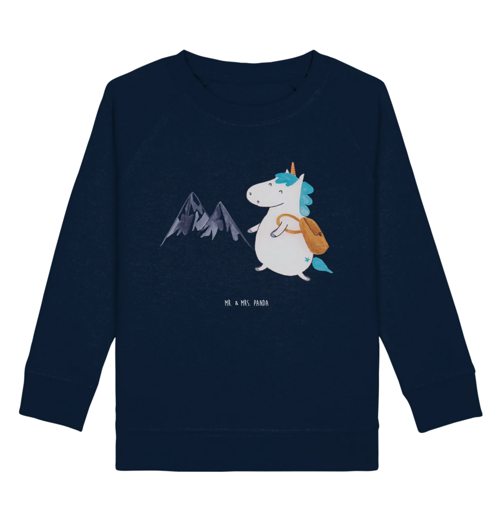 Organic Kinder Pullover Einhorn Bergsteiger Kinder Pullover, Kinder Sweatshirt, Jungen, Mädchen, Einhorn, Einhörner, Einhorn Deko, Pegasus, Unicorn, Bergsteiger, Abenteuer, Berge, Abenteurer, Weltenbummler, Weltreise, Reisen, Urlaub, Entdecker