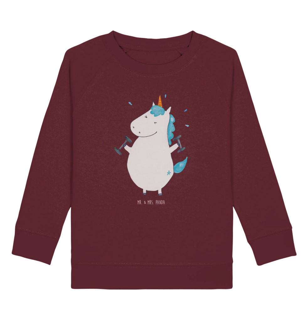 Organic Kinder Pullover Einhorn Fitness Kinder Pullover, Kinder Sweatshirt, Jungen, Mädchen, Einhorn, Einhörner, Einhorn Deko, Unicorn, Gym, Fitness, Fitnessstudio, Diät, Abnehmen, Sport, Pumpen, Geräte, Sixpack