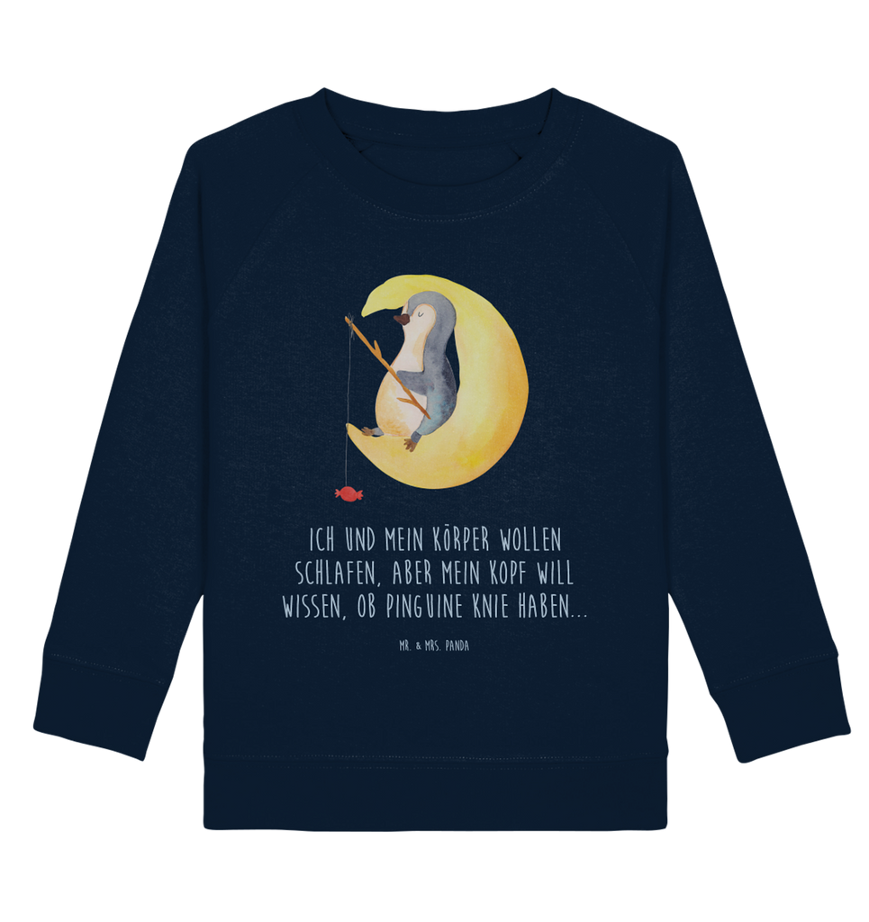 Organic Kinder Pullover Pinguin Mond Kinder Pullover, Kinder Sweatshirt, Jungen, Mädchen, Pinguin, Pinguine, Spruch, schlafen, Nachtruhe, Einschlafen, Schlafzimmer, Schlafstörungen, Gästezimmer