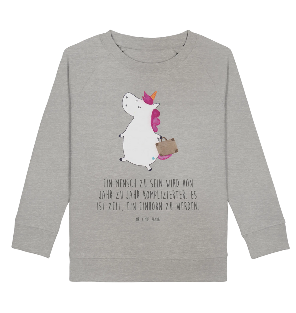 Organic Kinder Pullover Einhorn Koffer Kinder Pullover, Kinder Sweatshirt, Jungen, Mädchen, Einhorn, Einhörner, Einhorn Deko, Pegasus, Unicorn, unicorn, Koffer, Verreisen, Reise, Gepäck, Abenteuer, Erwachsen, Kind, albern, Spaß, lustig, witzig