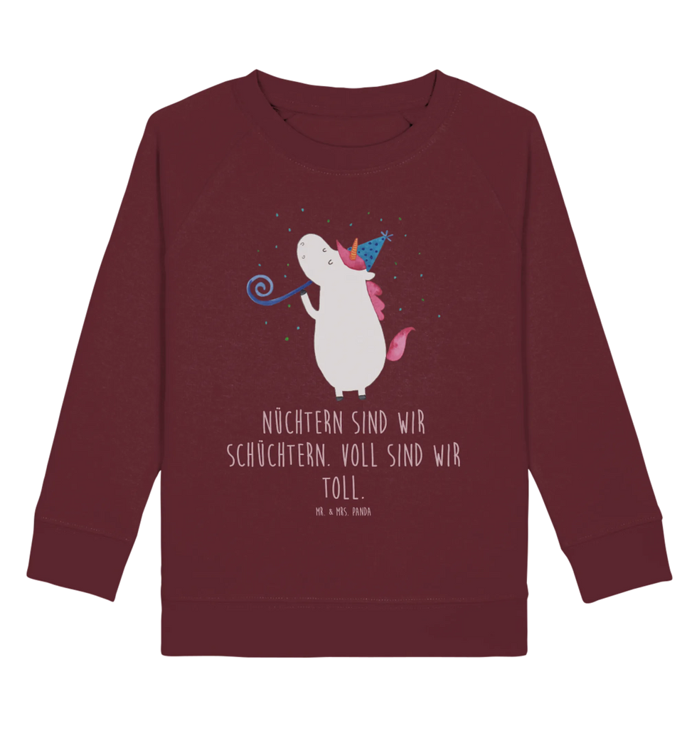 Organic Kinder Pullover Einhorn Party Kinder Pullover, Kinder Sweatshirt, Jungen, Mädchen, Einhorn, Einhörner, Einhorn Deko, Pegasus, Unicorn, Glitzer, Konfetti, Party, Geburtstag, Feier, Fest, Alkohol, Disco, Club