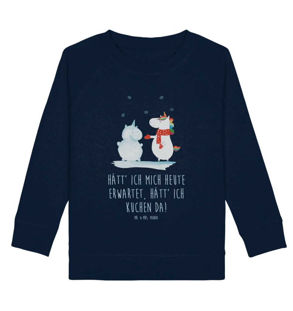 Organic Kinder Pullover Einhorn Schneemann Kinder Pullover, Kinder Sweatshirt, Jungen, Mädchen, Einhorn, Einhörner, Einhorn Deko, Pegasus, Unicorn, Schneemann, Winter, Schnee, Kuchen, Weihnachten, kalt, Mütze, Handschuhe, X-Mas