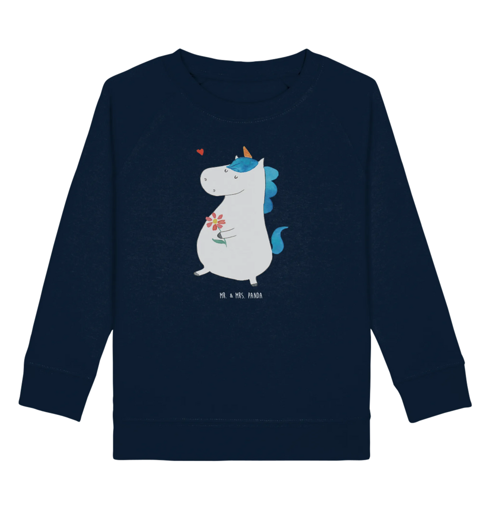 Organic Kinder Pullover Einhorn Spaziergang Kinder Pullover, Kinder Sweatshirt, Jungen, Mädchen, Einhorn, Einhörner, Einhorn Deko, Unicorn, Glitzer, Blumen, Spaziergang, Motivation, Gute Laune, Freude, Freundin, Mutter, Schwester