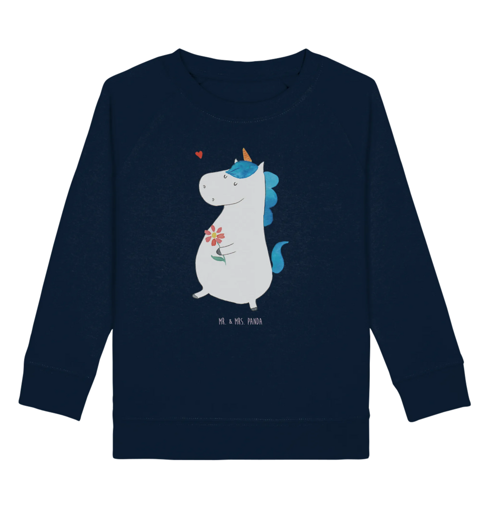 Organic Kinder Pullover Einhorn Spaziergang Kinder Pullover, Kinder Sweatshirt, Jungen, Mädchen, Einhorn, Einhörner, Einhorn Deko, Unicorn, Glitzer, Blumen, Spaziergang, Motivation, Gute Laune, Freude, Freundin, Mutter, Schwester