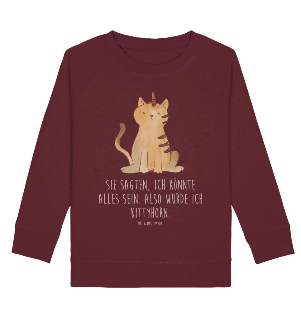 Organic Kinder Pullover Einhorn Katze Kinder Pullover, Kinder Sweatshirt, Jungen, Mädchen, Einhorn, Einhörner, Einhorn Deko, Unicorn, Katzer, Mieze, Regenbogen, Glitzer, Einhornpower, Erwachsenwerden, Katze, Katzenhorn, Einhornkatze, Kittyhorn