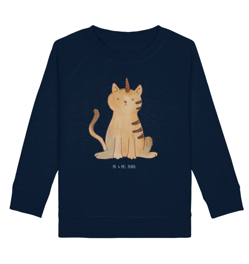 Organic Kinder Pullover Einhorn Katze Kinder Pullover, Kinder Sweatshirt, Jungen, Mädchen, Einhorn, Einhörner, Einhorn Deko, Unicorn, Katzer, Mieze, Regenbogen, Glitzer, Einhornpower, Erwachsenwerden, Katze, Katzenhorn, Einhornkatze, Kittyhorn