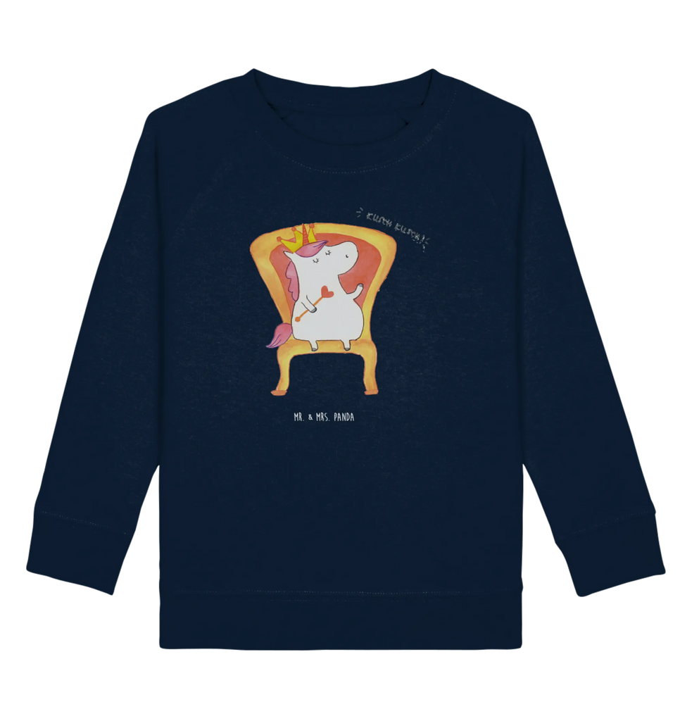 Organic Kinder Pullover Einhorn König Kinder Pullover, Kinder Sweatshirt, Jungen, Mädchen, Einhorn, Einhörner, Einhorn Deko, Unicorn, König, Präsident, Bundeskanzler, Herrscher, Kaiser, Prinzessin, Krone