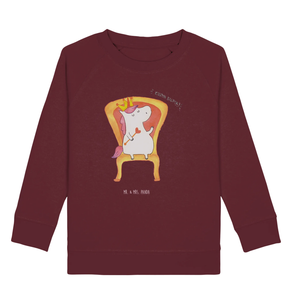 Organic Kinder Pullover Einhorn König Kinder Pullover, Kinder Sweatshirt, Jungen, Mädchen, Einhorn, Einhörner, Einhorn Deko, Unicorn, König, Präsident, Bundeskanzler, Herrscher, Kaiser, Prinzessin, Krone