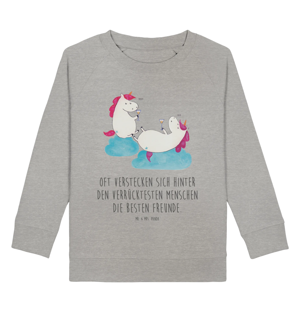 Organic Kinder Pullover Einhorn Sekt Kinder Pullover, Kinder Sweatshirt, Jungen, Mädchen, Einhorn, Einhörner, Einhorn Deko, Unicorn, Freundinnen, Freundin, BFF, Sekt, Mädelsabend, Spaß, Party, Korken, Anstoßen, Beste