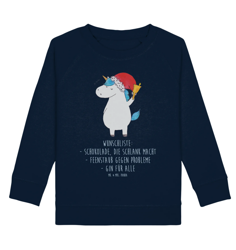 Organic Kinder Pullover Einhorn Weihnachtsmann Kinder Pullover, Kinder Sweatshirt, Jungen, Mädchen, Einhorn, Einhörner, Einhorn Deko, Unicorn, Gin, Schokolade, Schoki, Weihnachten, Weihnachtsmann, Nikolaus, Wunschzettel, Wunschliste, Feenstaub