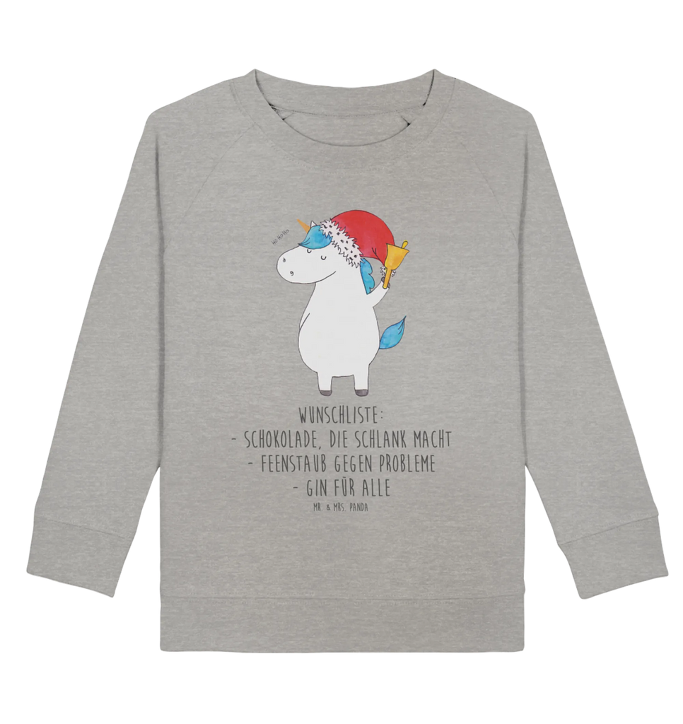 Organic Kinder Pullover Einhorn Weihnachtsmann Kinder Pullover, Kinder Sweatshirt, Jungen, Mädchen, Einhorn, Einhörner, Einhorn Deko, Unicorn, Gin, Schokolade, Schoki, Weihnachten, Weihnachtsmann, Nikolaus, Wunschzettel, Wunschliste, Feenstaub