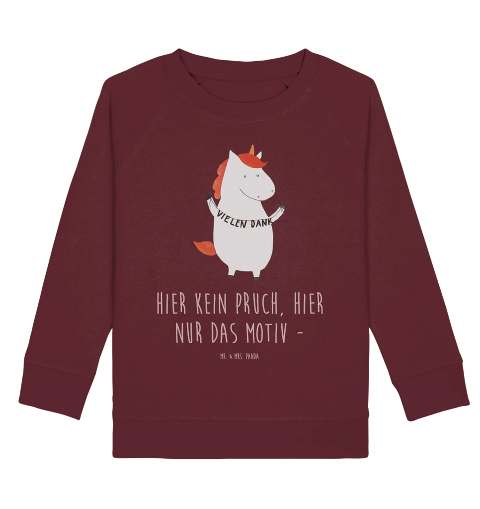 Organic Kinder Pullover Einhorn Vielen Dank Kinder Pullover, Kinder Sweatshirt, Jungen, Mädchen, Einhorn, Einhörner, Einhorn Deko, Unicorn, Danke, vielen Dank, Dankeschön, Danksagung