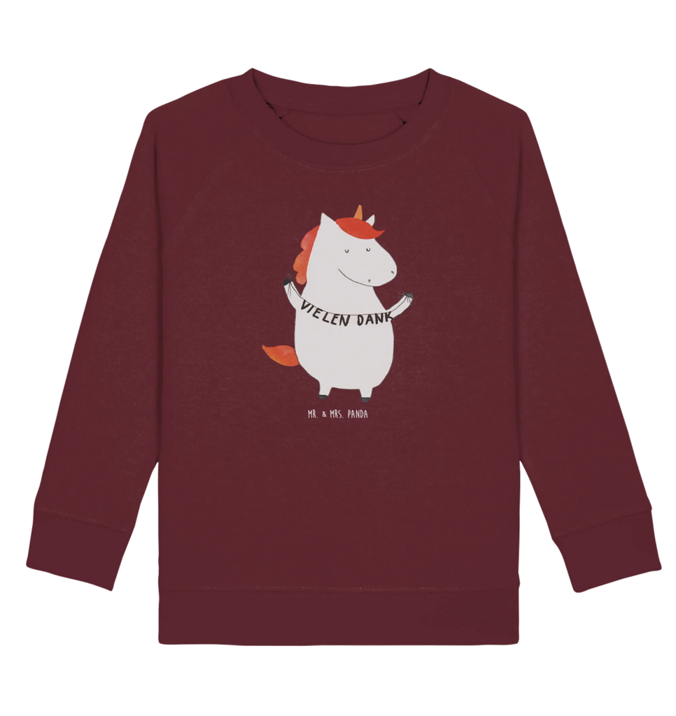 Organic Kinder Pullover Einhorn Vielen Dank Kinder Pullover, Kinder Sweatshirt, Jungen, Mädchen, Einhorn, Einhörner, Einhorn Deko, Pegasus, Unicorn, Danke, vielen Dank, Dankeschön, Danksagung