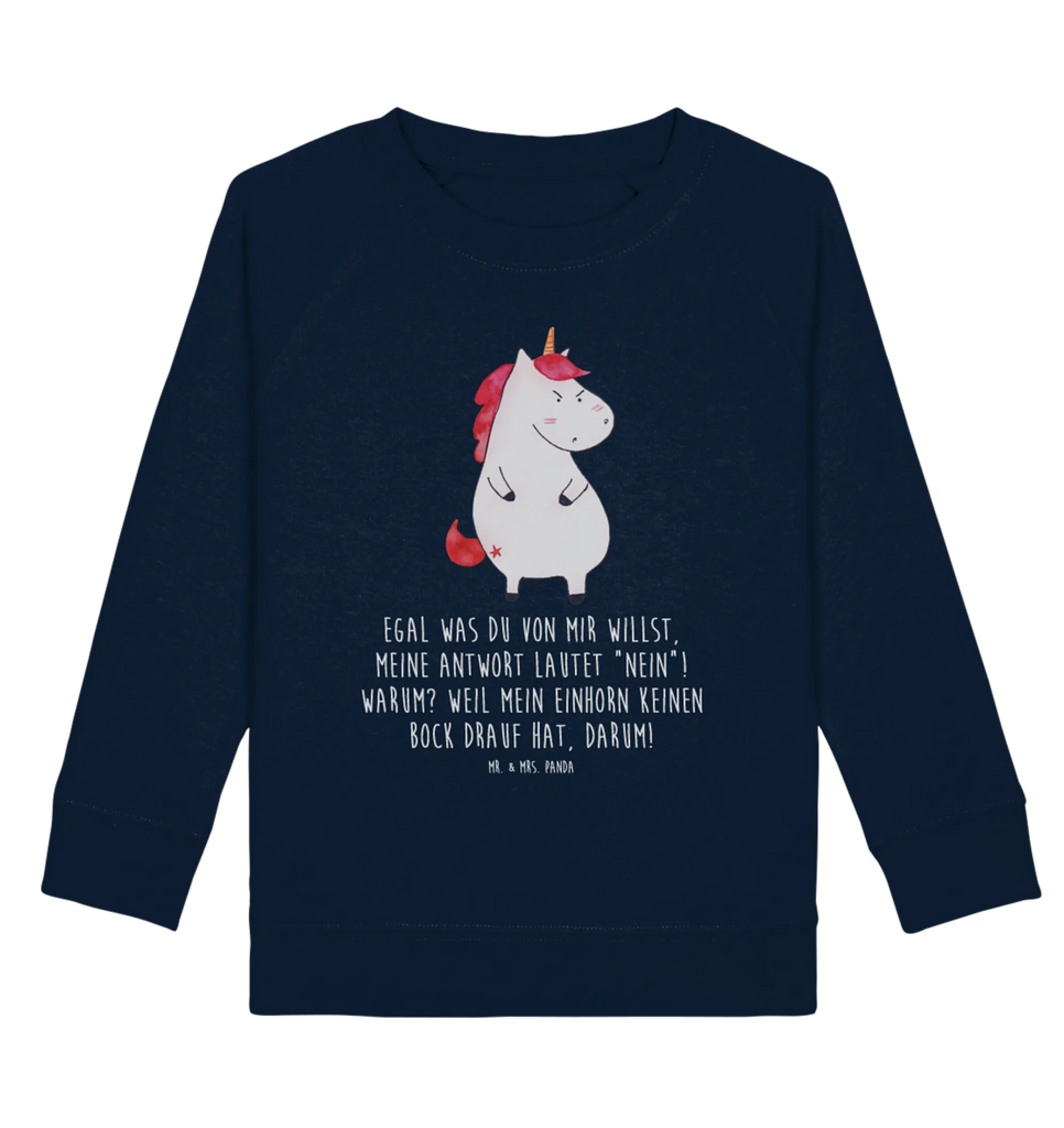 Organic Kinder Pullover Einhorn wütend Kinder Pullover, Kinder Sweatshirt, Jungen, Mädchen, Einhorn, Einhörner, Einhorn Deko, Pegasus, Unicorn, Realität, Ansage, lustlos, nein, Büro, Arbeit, wütend, dumme Fragen, lustig, Spaß, Geschenk