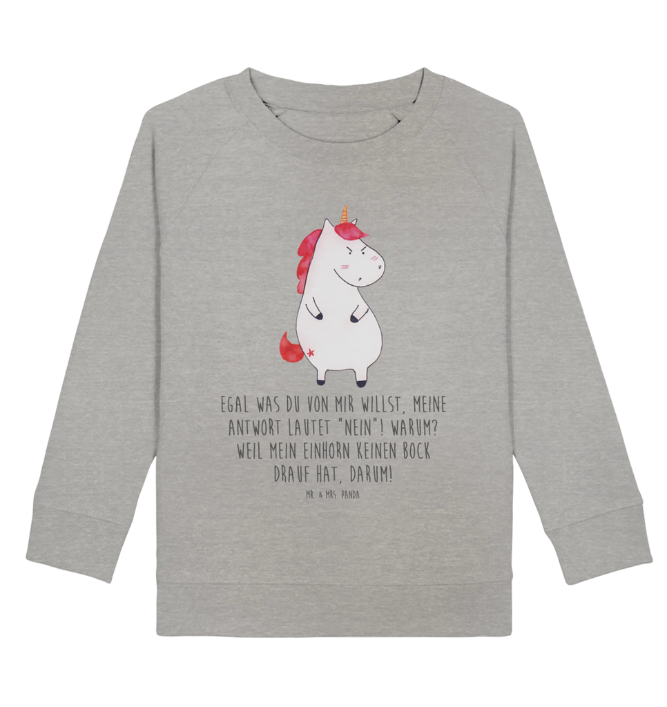 Organic Kinder Pullover Einhorn wütend Kinder Pullover, Kinder Sweatshirt, Jungen, Mädchen, Einhorn, Einhörner, Einhorn Deko, Unicorn, Realität, Ansage, lustlos, nein, Büro, Arbeit, wütend, dumme Fragen, lustig, Spaß, Geschenk