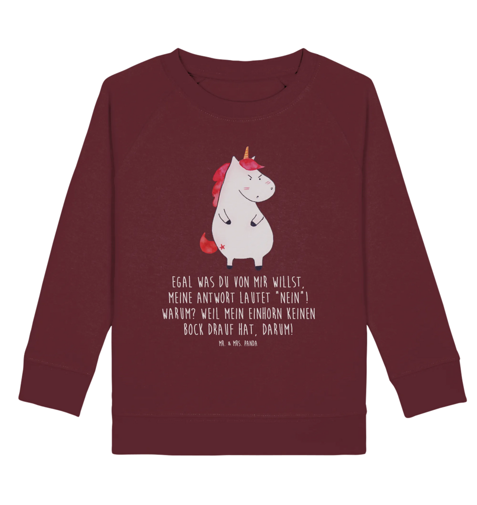 Organic Kinder Pullover Einhorn wütend Kinder Pullover, Kinder Sweatshirt, Jungen, Mädchen, Einhorn, Einhörner, Einhorn Deko, Unicorn, Realität, Ansage, lustlos, nein, Büro, Arbeit, wütend, dumme Fragen, lustig, Spaß, Geschenk