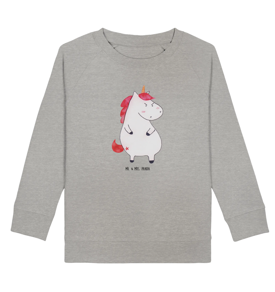 Organic Kinder Pullover Einhorn wütend Kinder Pullover, Kinder Sweatshirt, Jungen, Mädchen, Einhorn, Einhörner, Einhorn Deko, Unicorn, Realität, Ansage, lustlos, nein, Büro, Arbeit, wütend, dumme Fragen, lustig, Spaß, Geschenk