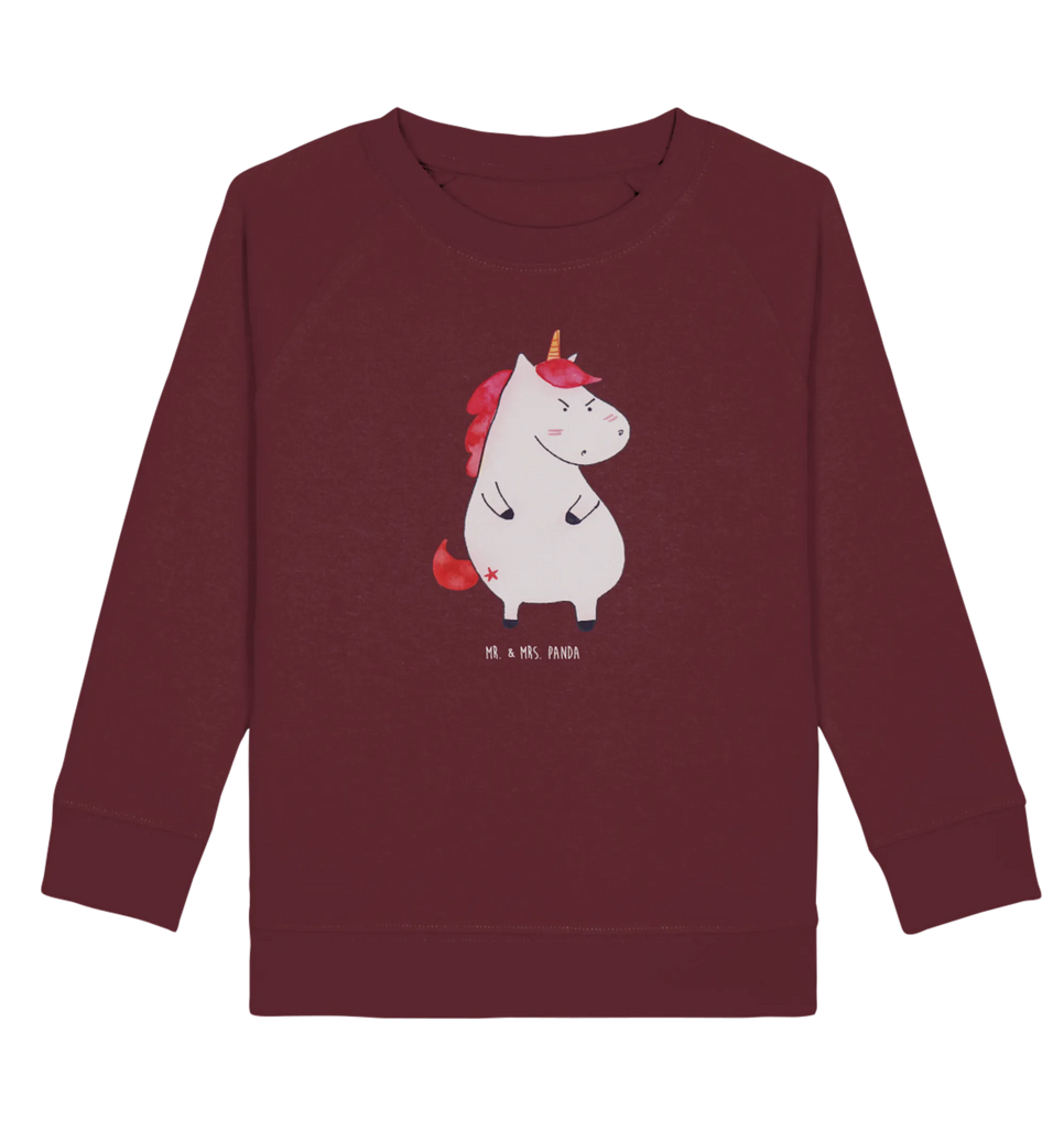 Organic Kinder Pullover Einhorn wütend Kinder Pullover, Kinder Sweatshirt, Jungen, Mädchen, Einhorn, Einhörner, Einhorn Deko, Unicorn, Realität, Ansage, lustlos, nein, Büro, Arbeit, wütend, dumme Fragen, lustig, Spaß, Geschenk