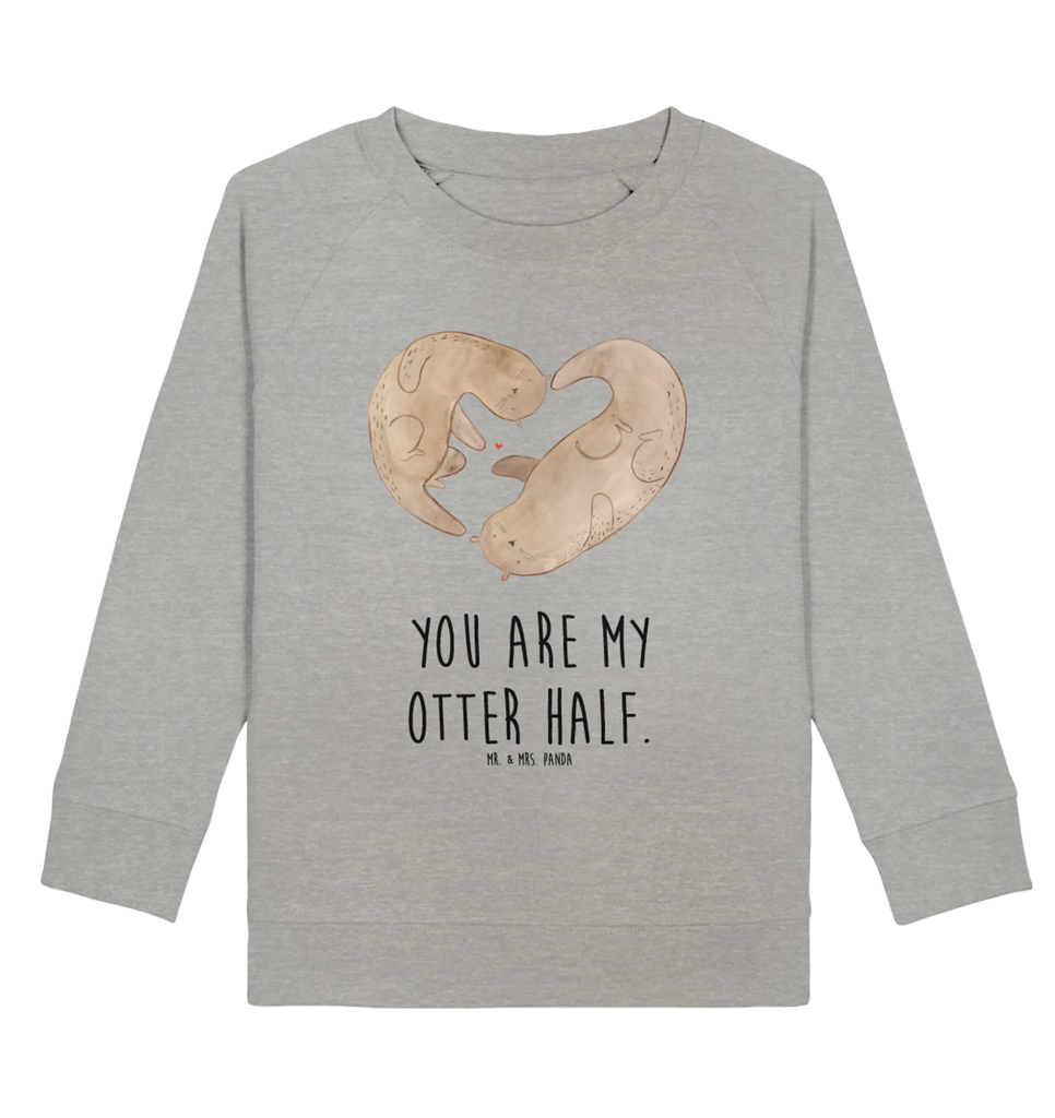 Organic Kinder Pullover Otter Herz Kinder Pullover, Kinder Sweatshirt, Jungen, Mädchen, Otter, Fischotter, Seeotter, Liebe, Herz, Liebesbeweis, Liebesgeschenk, Bessere Hälfte, Love you, Jahrestag, Hochzeitstag, Verlobung, gemeinsames Leben