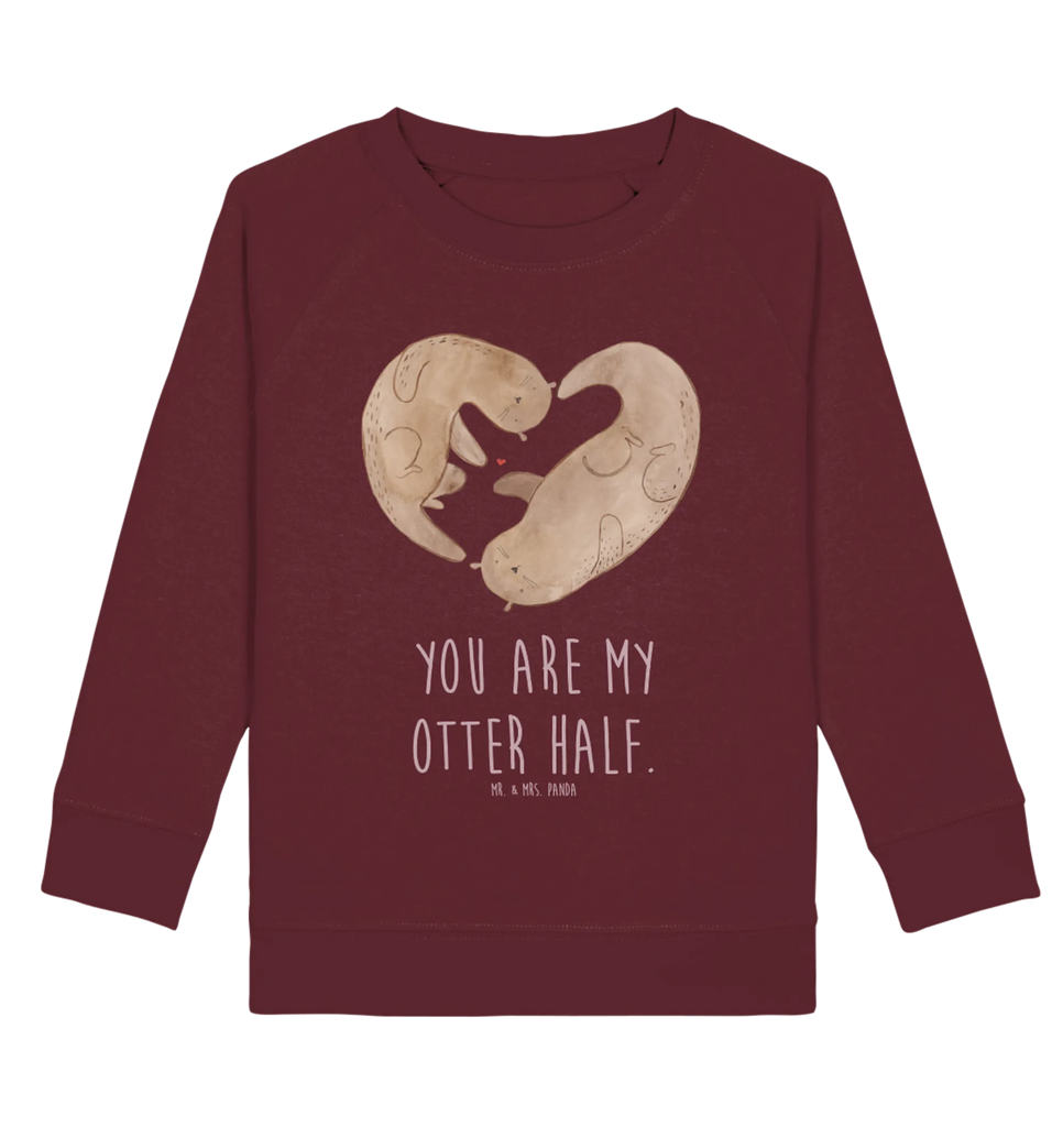 Organic Kinder Pullover Otter Herz Kinder Pullover, Kinder Sweatshirt, Jungen, Mädchen, Otter, Fischotter, Seeotter, Liebe, Herz, Liebesbeweis, Liebesgeschenk, Bessere Hälfte, Love you, Jahrestag, Hochzeitstag, Verlobung, gemeinsames Leben