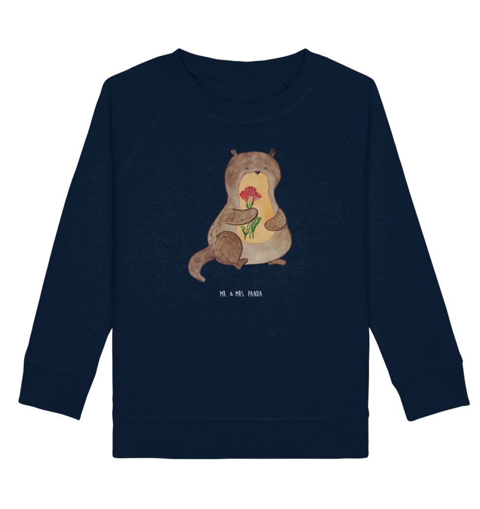 Organic Kinder Pullover Otter Blumenstrauß Kinder Pullover, Kinder Sweatshirt, Jungen, Mädchen, Otter, Fischotter, Seeotter, Otter Seeotter See Otter