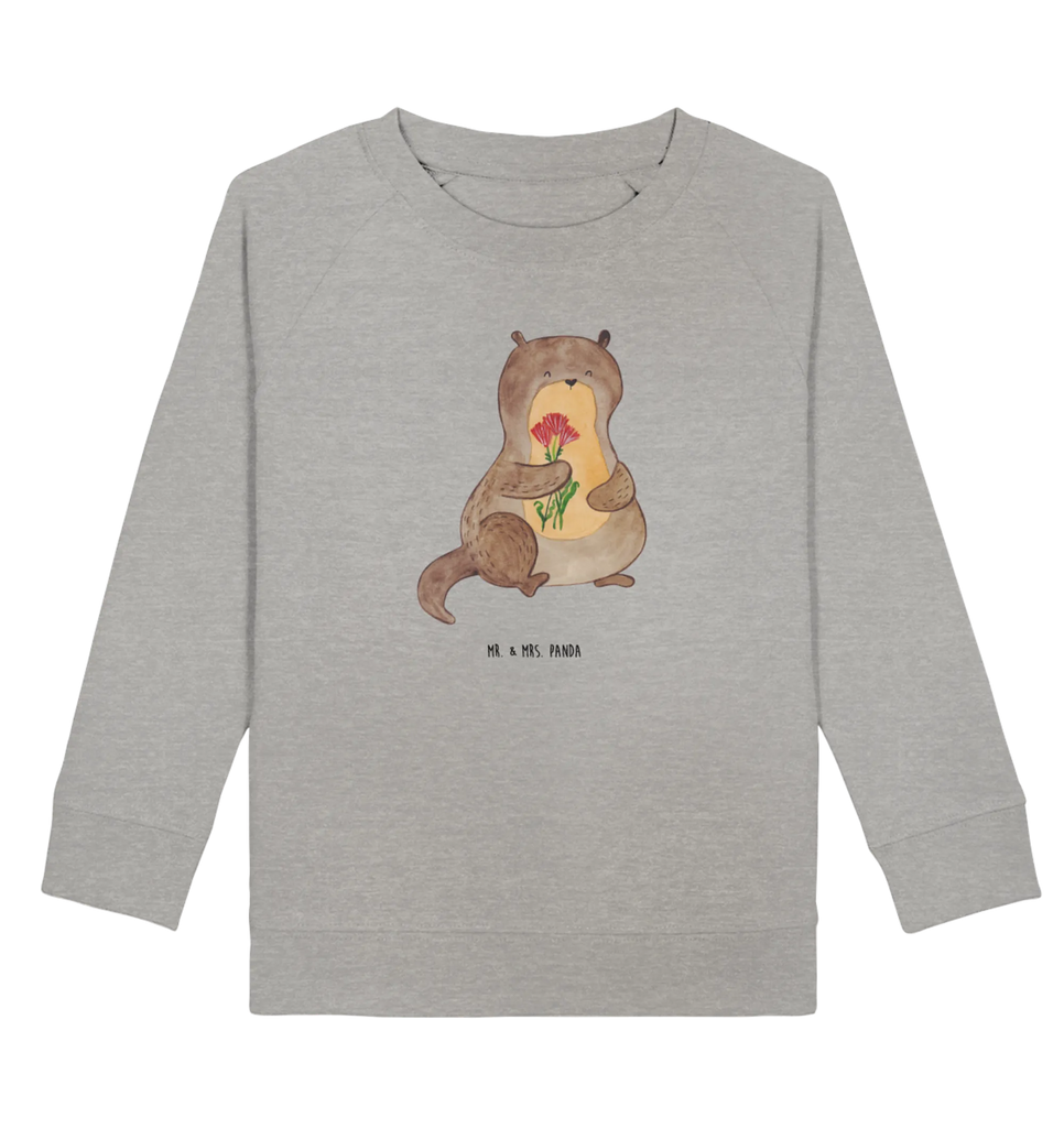 Organic Kinder Pullover Otter Blumenstrauß Kinder Pullover, Kinder Sweatshirt, Jungen, Mädchen, Otter, Fischotter, Seeotter, Otter Seeotter See Otter