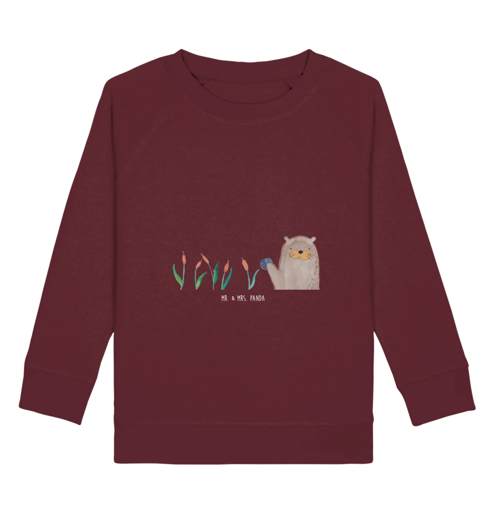 Organic Kinder Pullover Otter mit Stein Kinder Pullover, Kinder Sweatshirt, Jungen, Mädchen, Otter, Fischotter, Seeotter, Otter Seeotter See Otter