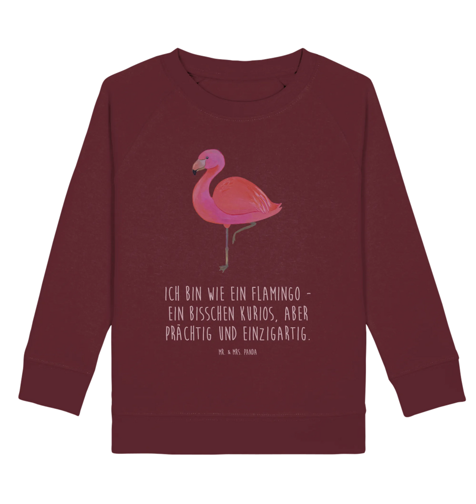 Organic Kinder Pullover Flamingo classic Kinder Pullover, Kinder Sweatshirt, Jungen, Mädchen, Flamingo, Einzigartig, Selbstliebe, Stolz, ich, für mich, Spruch, Freundin, Freundinnen, Außenseiter, Sohn, Tochter, Geschwister