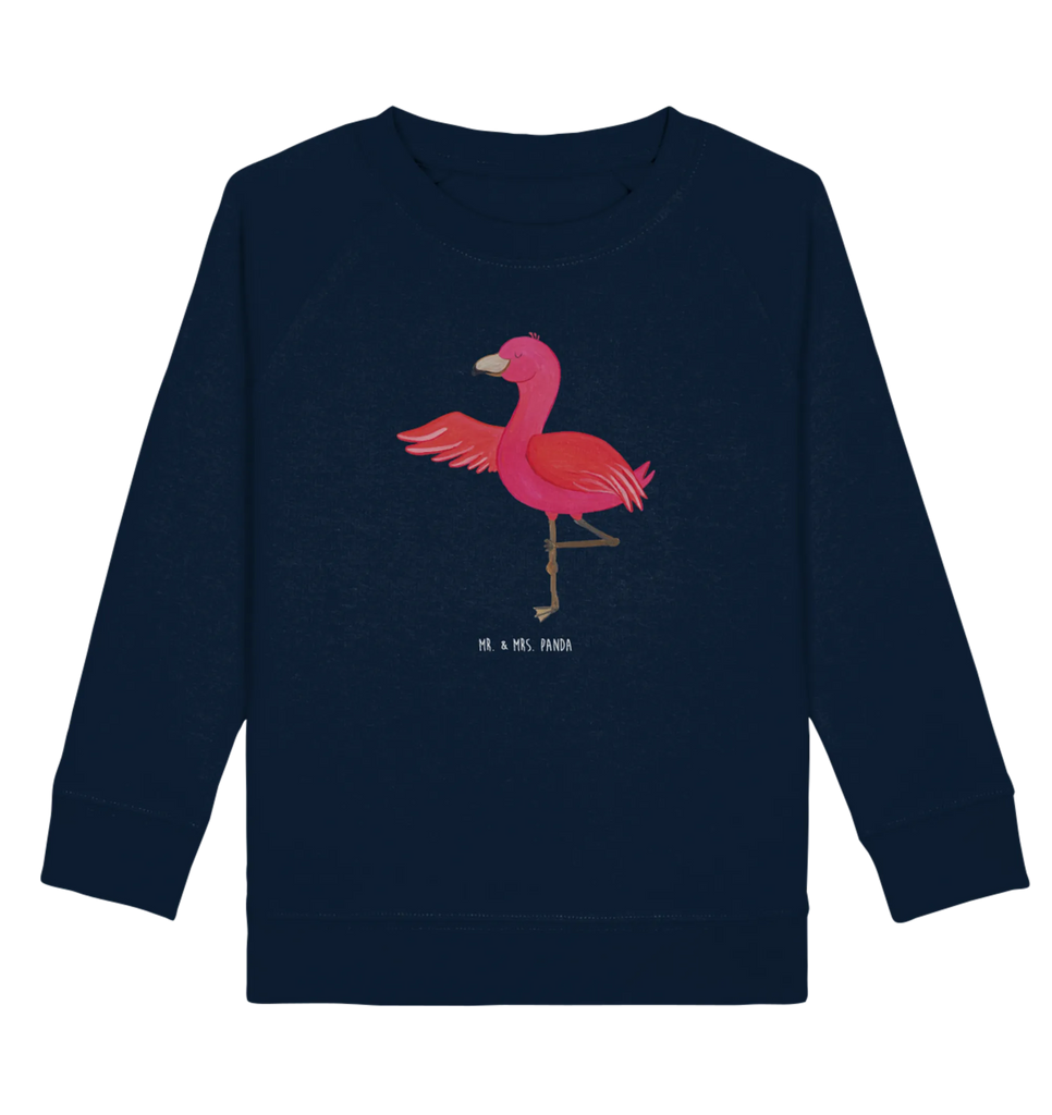 Organic Kinder Pullover Flamingo Yoga Kinder Pullover, Kinder Sweatshirt, Jungen, Mädchen, Flamingo, Vogel, Yoga, Namaste, Achtsamkeit, Yoga-Übung, Entspannung, Ärger, Aufregen, Tiefenentspannung