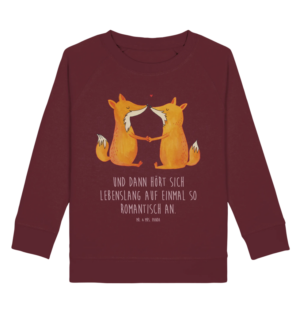 Organic Kinder Pullover Füchse Liebe Kinder Pullover, Kinder Sweatshirt, Jungen, Mädchen, Fuchs, Füchse, Fox, Liebe, Liebespaar, Paar, Partner, Freundin, Freund, Ehe, Verlobte, Ehemann, Ehefrau, Liebesbeweis