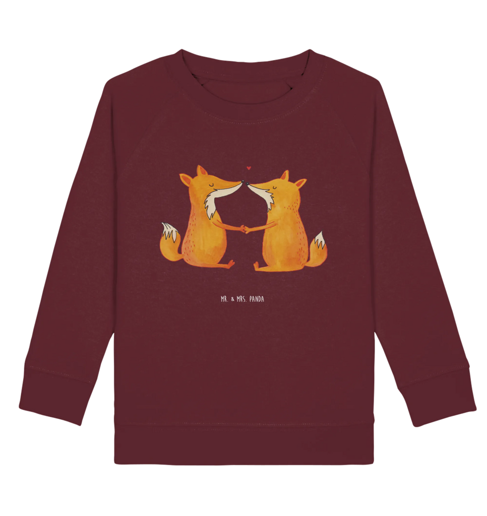 Organic Kinder Pullover Füchse Liebe Kinder Pullover, Kinder Sweatshirt, Jungen, Mädchen, Fuchs, Füchse, Fox, Liebe, Liebespaar, Paar, Partner, Freundin, Freund, Ehe, Verlobte, Ehemann, Ehefrau, Liebesbeweis