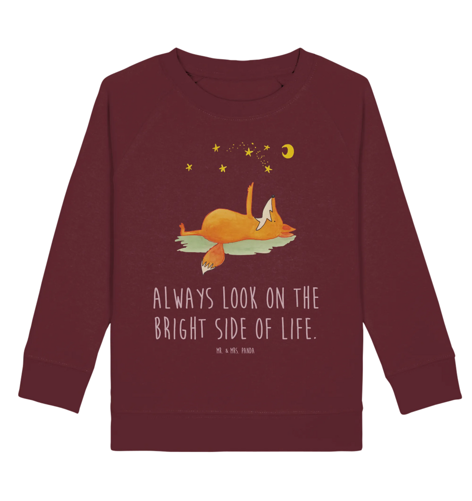 Organic Kinder Pullover Fuchs Sterne Kinder Pullover, Kinder Sweatshirt, Jungen, Mädchen, Fuchs, Füchse, tröstende Worte, Spruch positiv, Spruch schön, Romantik, Always Look on the Bright Side of Life