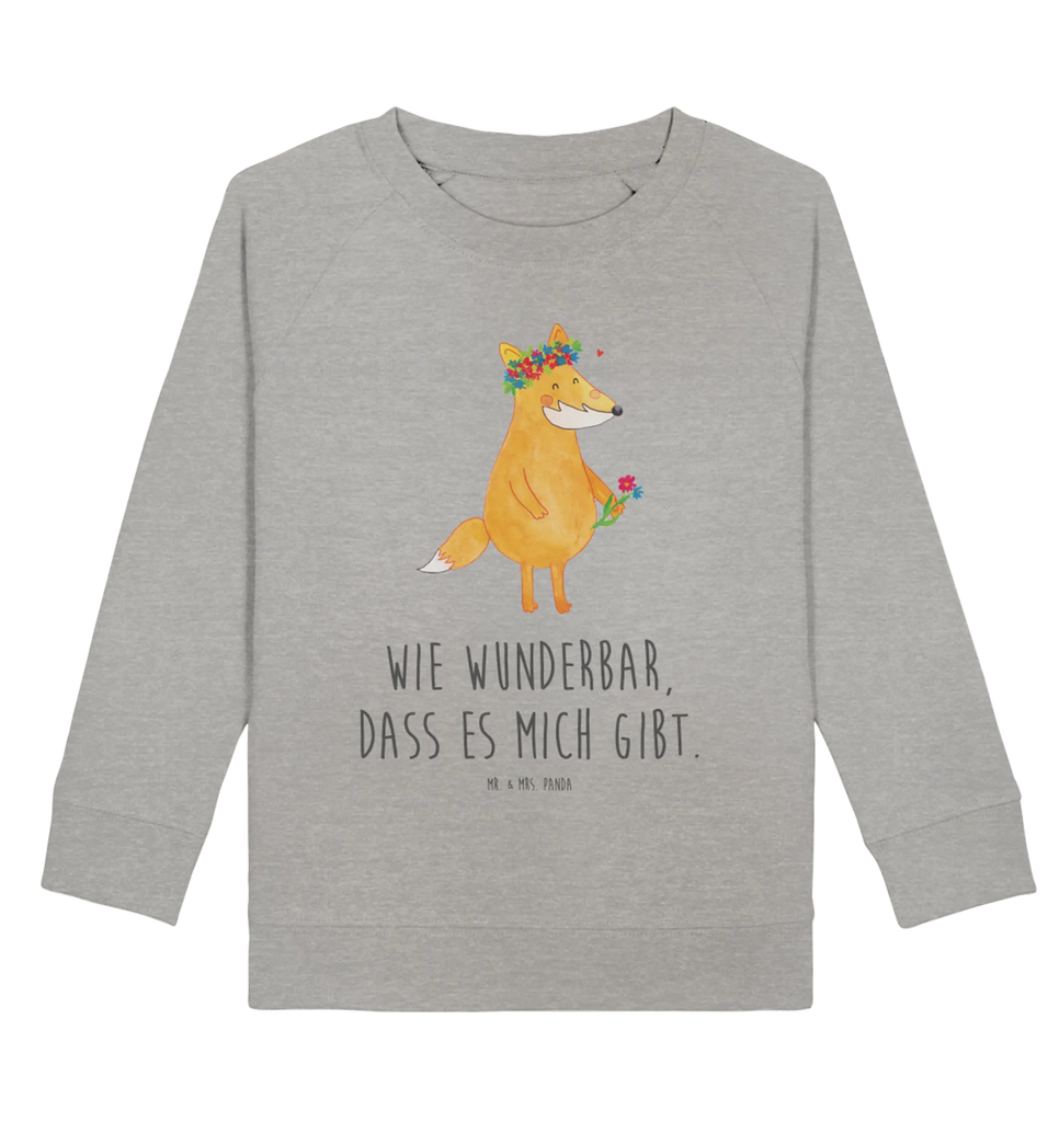 Organic Kinder Pullover Fuchs Blumenliebe Kinder Pullover, Kinder Sweatshirt, Jungen, Mädchen, Fuchs, Füchse, Fox, Liebe, Freundin, Fuchsmädchen, Blumenmädchen, Freundinnen, Liebesbeweis, Blume, Blumen, Motivation, Freude, ich, mich, Selbstliebe