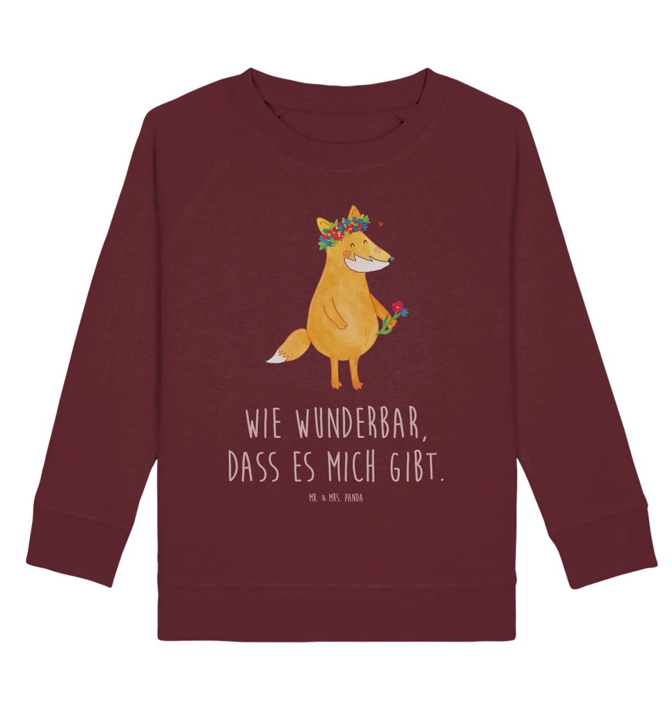 Organic Kinder Pullover Fuchs Blumenliebe Kinder Pullover, Kinder Sweatshirt, Jungen, Mädchen, Fuchs, Füchse, Fox, Liebe, Freundin, Fuchsmädchen, Blumenmädchen, Freundinnen, Liebesbeweis, Blume, Blumen, Motivation, Freude, ich, mich, Selbstliebe