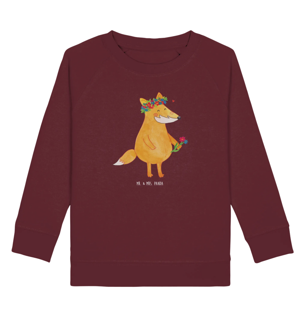 Organic Kinder Pullover Fuchs Blumenliebe Kinder Pullover, Kinder Sweatshirt, Jungen, Mädchen, Fuchs, Füchse, Fox, Liebe, Freundin, Fuchsmädchen, Blumenmädchen, Freundinnen, Liebesbeweis, Blume, Blumen, Motivation, Freude, ich, mich, Selbstliebe