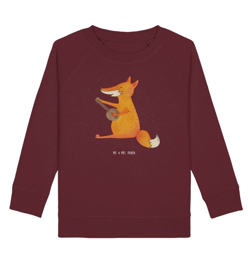 Organic Kinder Pullover Fuchs Gitarre Kinder Pullover, Kinder Sweatshirt, Jungen, Mädchen, Fuchs, Füchse, Geschenk Musiker, Musik Spruch, Musikerin, Sänger, Sängerin, Gitarre