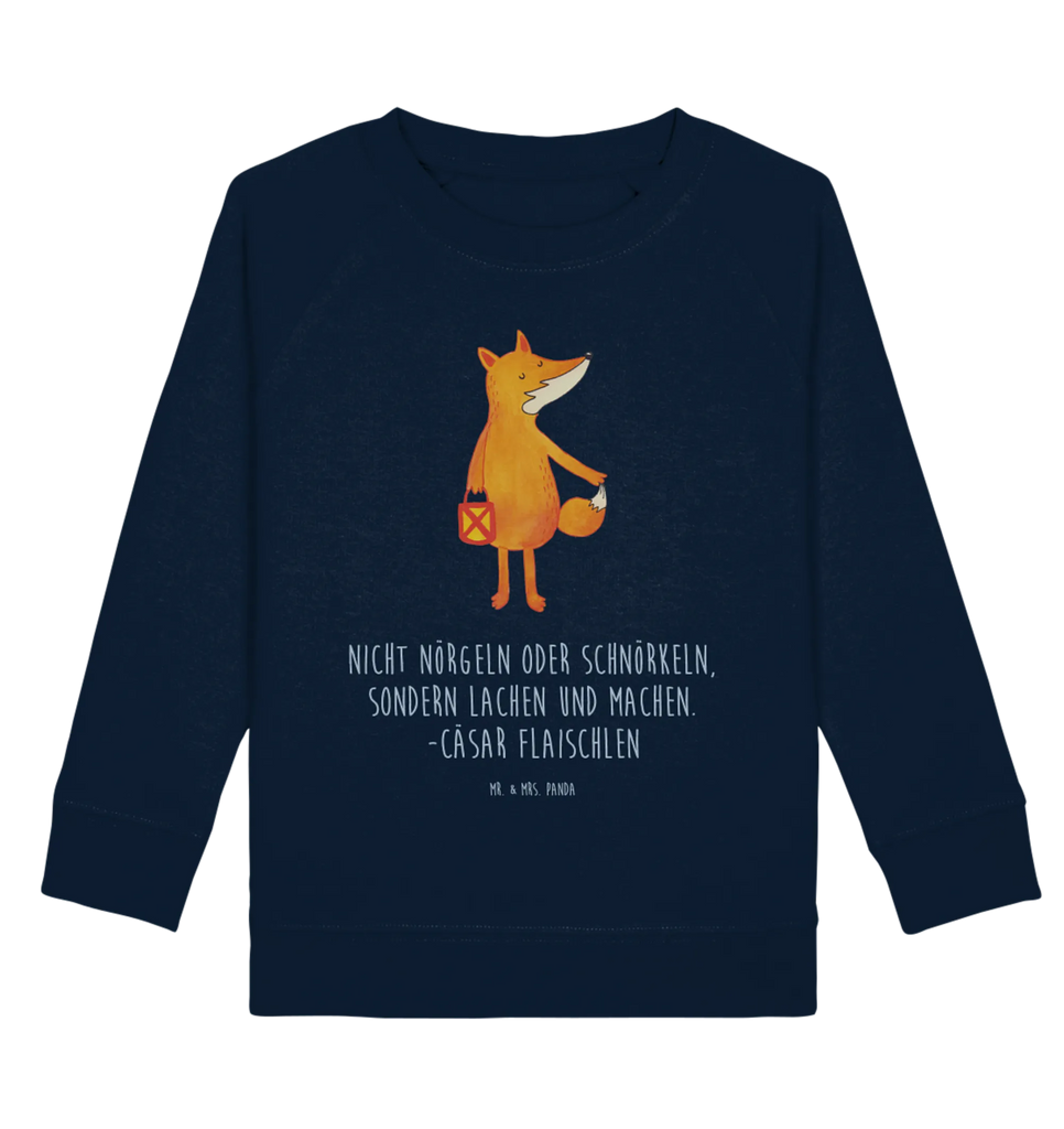 Organic Kinder Pullover Fuchs Laterne Kinder Pullover, Kinder Sweatshirt, Jungen, Mädchen, Fuchs, Füchse, Spruch trösten, Liebeskummer Spruch, Laterne, Sankt Martin, Laternenumzug, Aufmuntern, Cäsar Otto Hugo Flaischlen