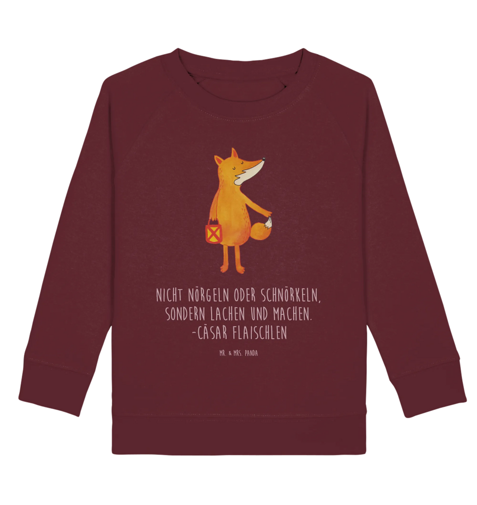 Organic Kinder Pullover Fuchs Laterne Kinder Pullover, Kinder Sweatshirt, Jungen, Mädchen, Fuchs, Füchse, Spruch trösten, Liebeskummer Spruch, Laterne, Sankt Martin, Laternenumzug, Aufmuntern, Cäsar Otto Hugo Flaischlen