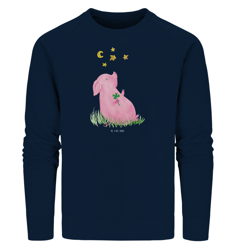 Organic Pullover Schwein Glück Pullover, Pullover Männer, Pullover Frauen, Sweatshirt, Sweatshirt Männer, Sweatshirt Frauen, Unisex, Tiermotive, Gute Laune, lustige Sprüche, Tiere, Glücksschwein. Glück, Schwein, Schweinchen, Sterne, Sernchen, Ziele, Träume, Motivation, Glücksbringer