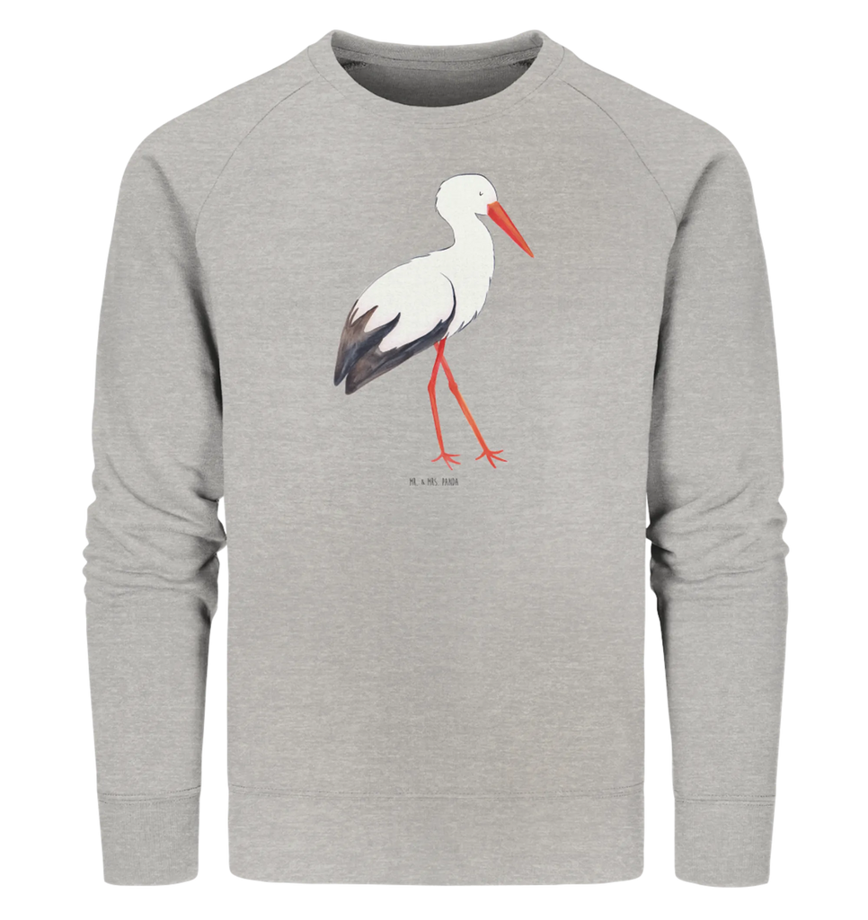 Organic Pullover Storch Pullover, Pullover Männer, Pullover Frauen, Sweatshirt, Sweatshirt Männer, Sweatshirt Frauen, Unisex, Tiermotive, Gute Laune, lustige Sprüche, Tiere, Storch, Störche, Schwangerschaft, Geburt, Mutter, Mütter, Mutter werden, Schwanger, Babybauch, Baby