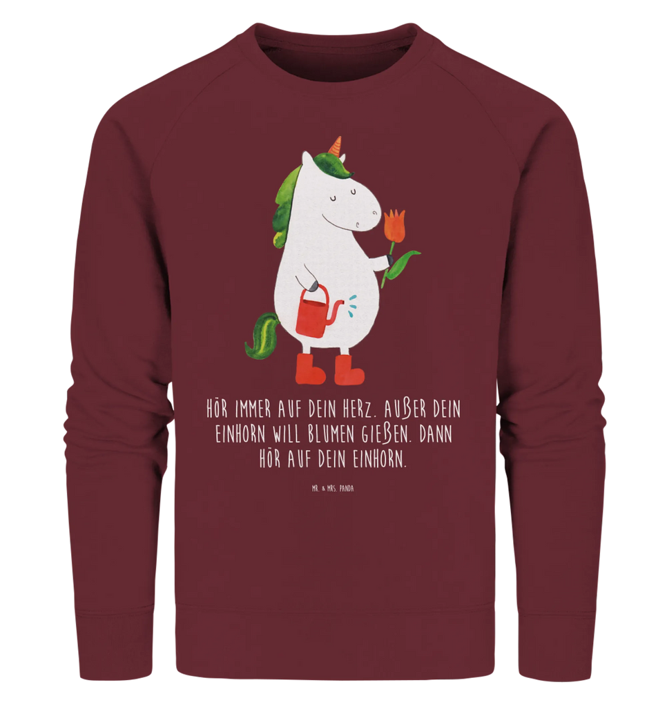 Organic Pullover Einhorn Gärtner Pullover, Pullover Männer, Pullover Frauen, Sweatshirt, Sweatshirt Männer, Sweatshirt Frauen, Unisex, Einhorn, Einhörner, Einhorn Deko, Unicorn, Luftballon, Gießkanne, Giesskanne, Lebenslust, Freude, Blume, Freundin, Garten, Stiefel