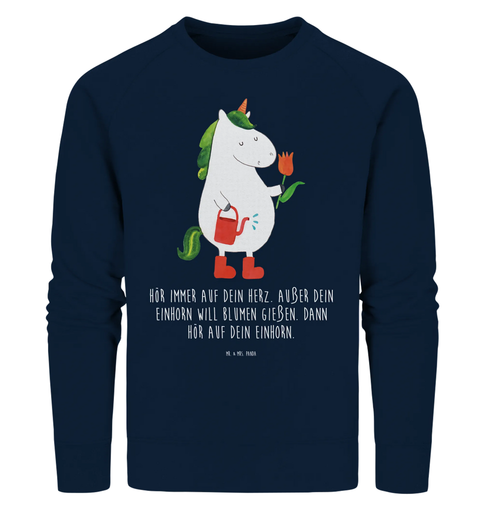 Organic Pullover Einhorn Gärtner Pullover, Pullover Männer, Pullover Frauen, Sweatshirt, Sweatshirt Männer, Sweatshirt Frauen, Unisex, Einhorn, Einhörner, Einhorn Deko, Unicorn, Luftballon, Gießkanne, Giesskanne, Lebenslust, Freude, Blume, Freundin, Garten, Stiefel