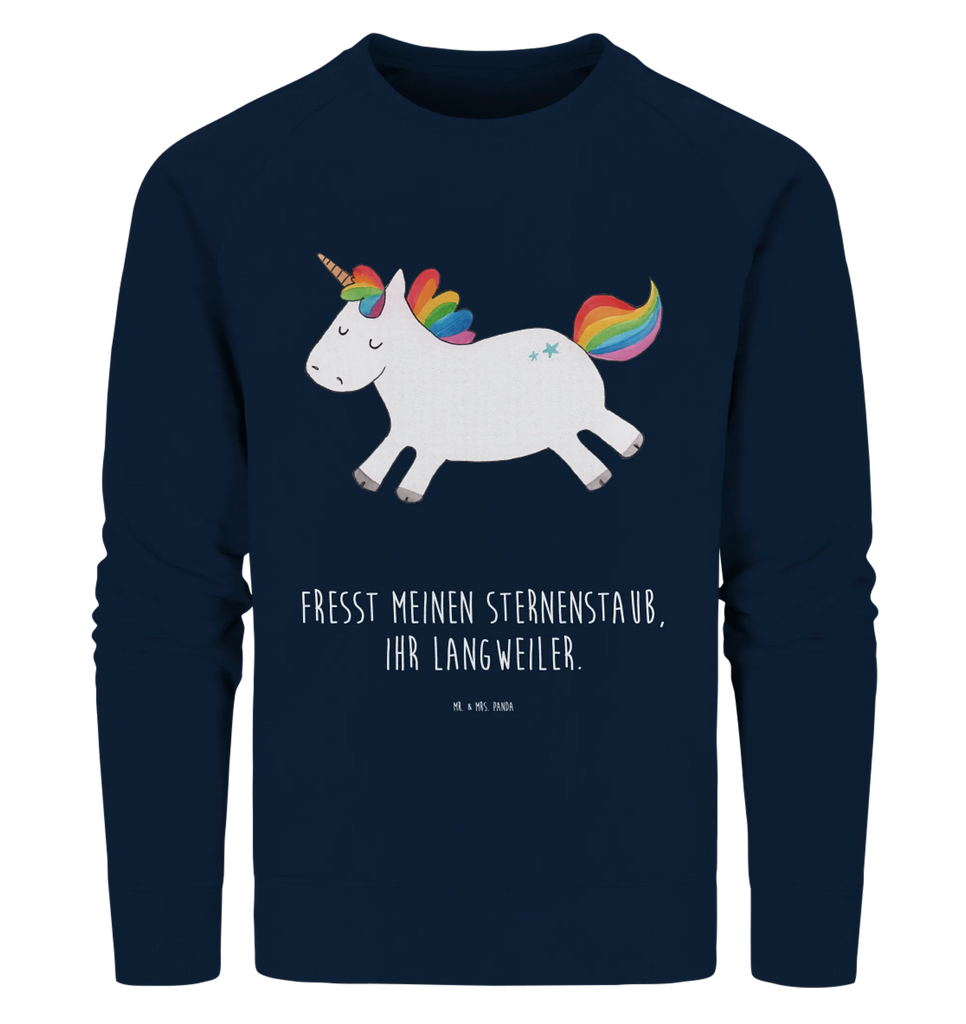 Organic Pullover Einhorn Happy Pullover, Pullover Männer, Pullover Frauen, Sweatshirt, Sweatshirt Männer, Sweatshirt Frauen, Unisex, Einhorn, Einhörner, Einhorn Deko, Unicorn, glücklich, fröhlich, Spaß, Freude, Lebensfreude, witzig, spannend, Lächeln, Lachen