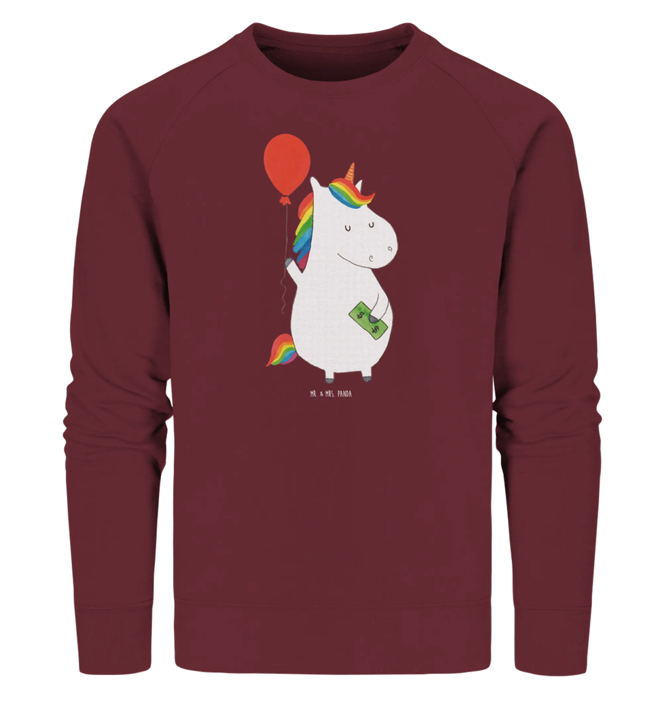 Organic Pullover Einhorn Luftballon Pullover, Pullover Männer, Pullover Frauen, Sweatshirt, Sweatshirt Männer, Sweatshirt Frauen, Unisex, Einhorn, Einhörner, Einhorn Deko, Unicorn, Luftballon, Geld, Lebenslust, Freude, Geschenk, Freundin