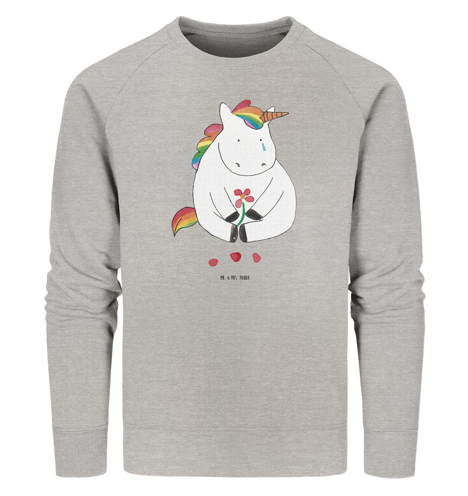 Organic Pullover Einhorn Traurig Pullover, Pullover Männer, Pullover Frauen, Sweatshirt, Sweatshirt Männer, Sweatshirt Frauen, Unisex, Einhorn, Einhörner, Einhorn Deko, Pegasus, Unicorn, Glitzer, Trösten. Freundschaft, Freunde, Liebe, Trauer, Grußkarte, Blume